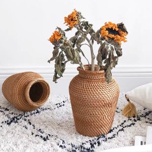 Vase en rotin tressé à prix abordable, vases en fibres naturelles de qualité supérieure, porte-fleurs - Product Image 5