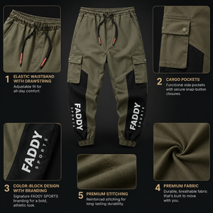 Men's Multi-Pocket Tactical <b>Cargo</b> Pants Streetwear Patchwork Joggers Hip Hop Casual Cotton Trousers Outdoor Slim Fit Work Wear - Product Image 5
