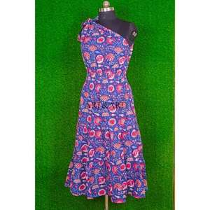 Vestido Midi Bodycon Hecho a Mano con Hombros Descubiertos, Túnica Femenina de Algodón, Elegante Estampado Floral, Cómodo para Fiesta o Playa, con Botones - Product Image 5