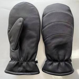 <b>Women</b> Red Cowskin Leather Driving Gloves Fashionable Winter <b>Mittens</b> for Outdoor Daily Party Travel Use - Product Image 1