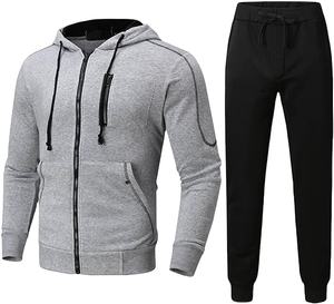 Ensemble de survêtement d'hiver de haute qualité avec logo personnalisé, veste zippée XL, pantalon de survêtement respirant 2026 - Product Image 1