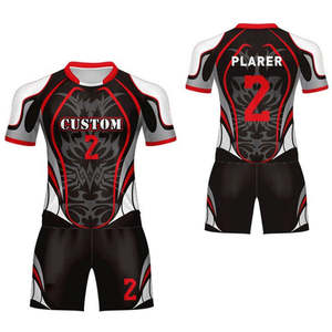 Ensembles d'uniformes de rugby grande taille pour l'été, respirants, à séchage rapide, antibactériens, à manches courtes, vêtements de football durables, qualité supérieure, design personnalisé - Product Image 1