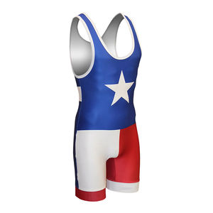 Singlet de lucha ligero para hombre, sin mangas, compresivo, talla adulta, con diseño de sublimación. - Product Image 4