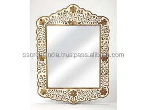 Miroir incrusté d'os moderne fabriqué à la main de qualité supérieure en Inde pour les décorations de mariage des hôtels des designers d'intérieur - Product Image 6