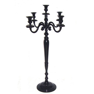 Black Shiny Finished Floor Candelabra 5 Arm <b>Candle</b> Holder for Wedding & Christmas Party Garden Decorated Handmade Candelabra - Product Image 1