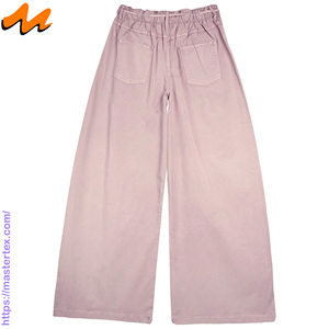 MASTER TEXTILE Pantalon Plazzo en jean pour femme, coupe large, décontracté, été, écologique, lavable, respirant, avec cordon élastique - Product Image 2