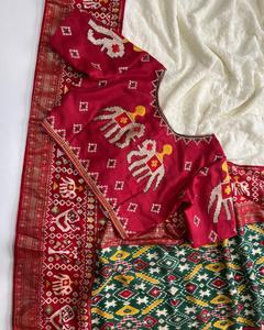 Sari de Diseño Indio Lucknowi Chikankari, Prenda Étnica de Lujo Más Vendida, Blusa de Exportación de Última Tendencia, Boutique Exclusiva - Product Image 4