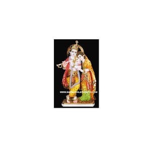 Statue artisanale de Radha Krishna en marbre blanc, finition soignée et polie, pour la décoration de la maison et des temples, dans un design optimal. - Product Image 5
