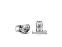 Conector SMA macho recto con brida de acero inoxidable de 2 orificios, frecuencia de hasta DC 26.5G