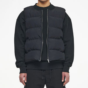 Chaleco acolchado de plumón de pato para hombre con logotipo personalizado, chaqueta de invierno plegable de color sólido para venta al por mayor. - Product Image 1