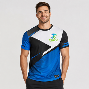 Nouveaux t-shirts de sublimation pour hommes, 100% polyester, séchage rapide, respirant, haut de gamme pour la course et le fitness - Product Image 1