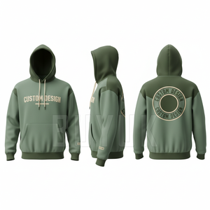 เสื้อฮู้ดซิปแบบสั่งทำพิเศษสำหรับผู้ชาย ทรงโอเวอร์ไซส์ สไตล์สตรีทแวร์ สีดำ ผ้าเฟรนช์เทอร์รี่ ทรงหลวม 100% ผ้าฝ้าย วินเทจ - Product Image 4