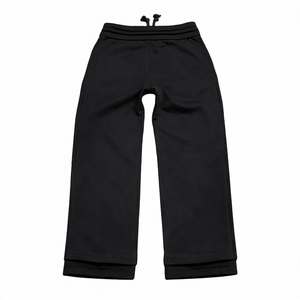 Pantalon de jogging noir pour homme, coupe ample et oversize, double taille, en molleton bouclette, jambes larges, vente en gros - Product Image 6