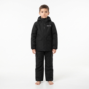 Ensemble veste et pantalon de ski pour garçons HAWK EYE, imperméable, à capuche, vêtements de neige, isolation synthétique, noir, vêtements d'extérieur - Product Image 1