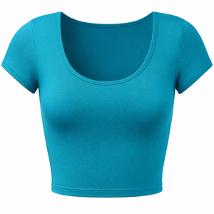 T-shirt court pour femme, coupe décontractée, coton premium, usage quotidien, directement de l'usine, t-shirt court oversize pour femme, léger, mode streetwear. - Product Image 4