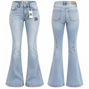 Pantalon en jean pour femme, style décontracté et mode quotidienne, OEM, en tissu denim de coton classique, coupe confortable et durable - Product Image 5