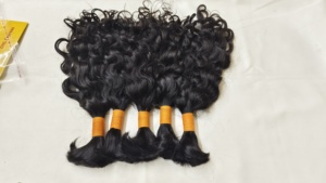 Cheveux Indiens Naturels Ondulés 18 Pouces, Remy, à Tissage Simple, avec Fermeture en Dentelle 4x4, Lots de Cheveux Bruts pour Tressage, JERRY HAIR EXPORTS 100g - Product Image 3