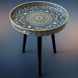 Table basse gigogne artisanale durable en bois, pieds en bois de manguier massif, mobilier de salon moderne haut de gamme, sur mesure - Product Image 2