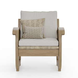Ensemble de canapés d'extérieur modernes en bois de teck massif Java Wood Furniture, 4 pièces, accents en rotin, coussins imperméables et à séchage rapide - Product Image 3