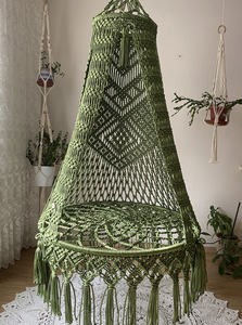 <b>Macrame</b> Round Swing, <b>macrame</b> swing, <b>Hanging</b> <b>Chair</b>,Christmas,Green christmas decorations - Product Image 3