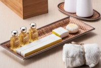 Assiette en mélamine de 15,5 pouces, plateau à dessert, plateau de salle de bain, vaisselle incassable pour restaurant et hôtel