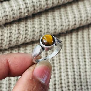 Boho Tiger Eye Brass <b>Ring</b> Silver Plated Solitaire <b>Statement</b> Womens Wholesale <b>Ring</b> - Product Image 4