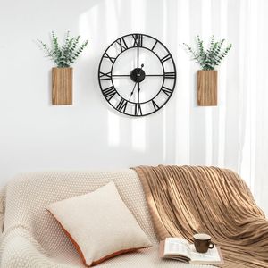 Set di 2 Vasi da Parete in Legno con Piante Finte, Decorazione Rustica da Appendere, Eucalipto Artificiale per Interni - Product Image 2