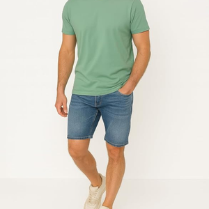T-shirt pour homme en coton 100% à col rond, jersey tricoté, manches courtes, respirant, séchage rapide, streetwear uni - Product Image 6