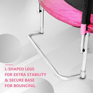 Rete esterna per trampolino YC 8FT rosa e nera, giocattoli per saltare - Product Image 2