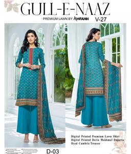 Adorables trajes de algodón para mujer, vestidos de verano, trajes de algodón pakistaníes, trajes de algodón bordados de diseñador. - Product Image 4