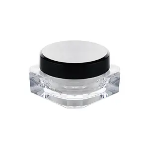 6ml 10ml 15ml PS Octagon Plastic Double Wall Cream Jar with PMMA Acrylic Cap PP Cup for Skin Care Cosmetics (BM Series)