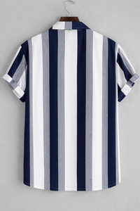 Camisa Casual Geométrica Vintage para Hombre, Camisa de Manga Corta de Franela de Algodón Premium para la Colección de Otoño - Product Image 4