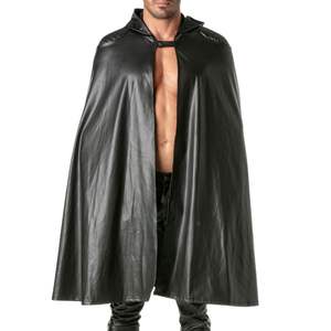 Capa Kinky para Hombre, Estilo Cuero Negro, Ropa de Club Fetichista, Atuendo Sexy para Fiesta Nocturna, Impermeable, Transpirable, Formal - Product Image 2
