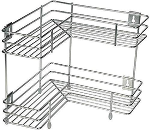 Estante Esquinero de Acero Inoxidable, Forma de L, Cromado Pulido, Multiusos, Organizador de Esquina para Cocina y Baño, Ahorro de Espacio - Product Image 3