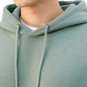 Sweat-shirt à capuche vert menthe pour homme, en coton molletonné, de haute qualité, uni, surdimensionné, décontracté, streetwear d'hiver - Product Image 3