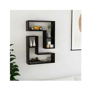 Industrial Wall Mounted Floating Pipe <b>Shelf</b> 2 Tier Solid Wood Storage Rack <b>Rustic</b> Metal Iron Tube Bookshelf Heavy Duty Ledge - Product Image 3