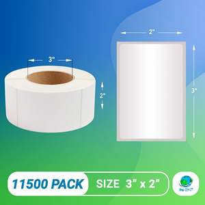 Etichette di carta termica diretta 3X2 pollici bianche 11500 confezione da 3 pollici con nucleo perforato stampante termica compatibile spedizione codice a barre - Product Image 2