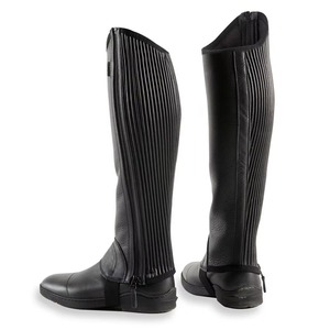 Heavy Duty Leather Horse Riding <b>Chaps</b> Adjustable Equestrian <b>Half</b> <b>Chaps</b> Professional Horseback Riding Protective Leg Covers - Product Image 2