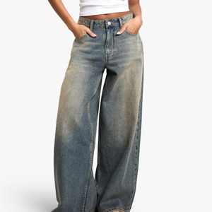 Colección Premium de Jeans de Pierna Ancha para Mujer, Modernos, Cómodos y Elegantes, en Mezclilla Lavada - Product Image 4