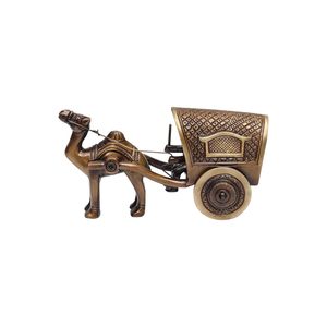 Handcrafted Polished Brass Religious Camel Cart Statue 570g Gravure Printing Home Decor Figurine for Good Luck Shubham Uttar - Product Image 6