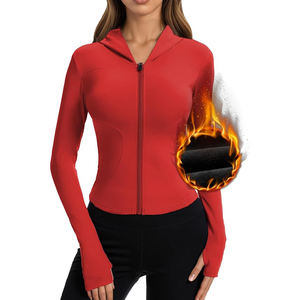 Veste de yoga extensible pour femme, en nylon, athlétique, respirante, légère, avec fermeture éclair, pour l'extérieur - Product Image 2