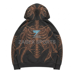 OEM ODM Custom Full Zip <b>Rhinestone</b> Hoodie Luxury Street Fashion Cotton Fleece <b>Jacket</b> for Men IN PAKISTAN - Product Image 2