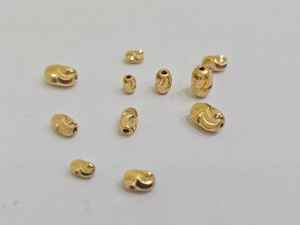 Cadena de Oro de 22K con Bolas de Perlas |   Cuentas espaciadoras huecas con corte de diamante para la fabricación de joyas - Product Image 6