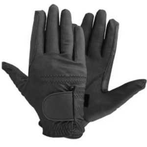 Leather <b>Full</b> Finger Gloves Blue Black Non <b>Slip</b> Outdoor Winter Unisex Pull On Riding Gloves - Product Image 3