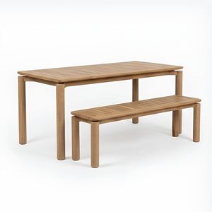 Teak Slatted Dining <b>Table</b> <b>Outdoor</b> Hotel Resort Restaurant Hospitality Project Contract Furniture Manufacturer Indonesia OEM B2B - Product Image 5