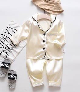 Ensemble pyjama pour filles, manches longues, couleur unie, vêtements de nuit d'automne, doux et confortables, vêtements de nuit pour enfants, vert - Product Image 2