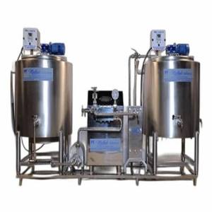 Usine de pasteurisation de crème glacée en acier inoxydable avec deux réservoirs de mélange et système d'homogénéisation - Product Image 1