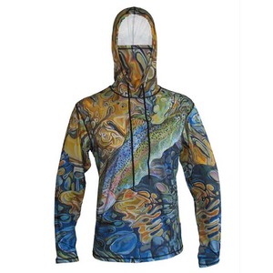 Sweat à capuche de pêche pour homme avec protection UPF 50, impression par sublimation, manches longues, anti-UV, fermeture éclair, veste en polyester pour activités de plein air - Product Image 3