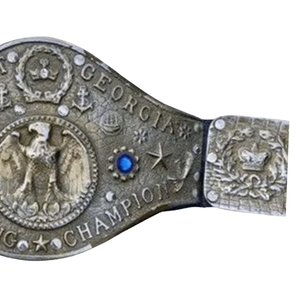 Cinturón de Campeón de Lucha Libre del Sudeste de Georgia, Plateado con Diseño de Águila, Correa Negra, Cinturones de Campeonato Coleccionables - Product Image 4
