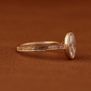 Luxury Oval Cut Lab Grown Diamond Engagement <b>Ring</b> 14K <b>Gold</b> Vintage Bezel <b>Set</b> Solitaire <b>Ring</b> Handmade Fine Jewelry - Product Image 2